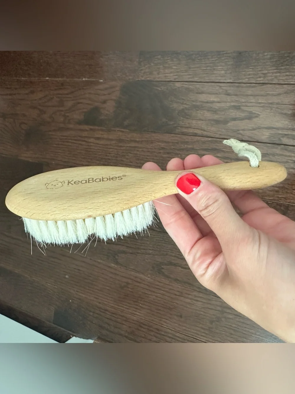 KeaBabies Natural Wooden Baby Brush with Soft White Bristles